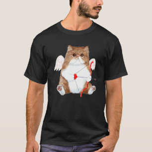 Funny Valentine's Day Cat Cupid Herz Persische Kit T-Shirt