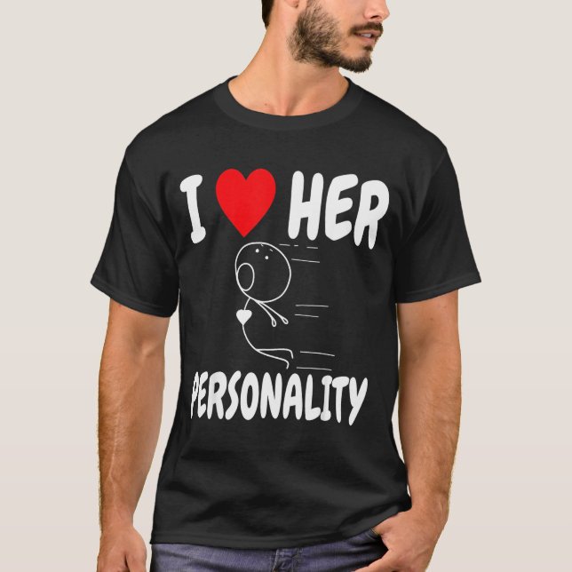 Funny Valentine's Day Couple Matching I Love Her I T-Shirt (Vorderseite)