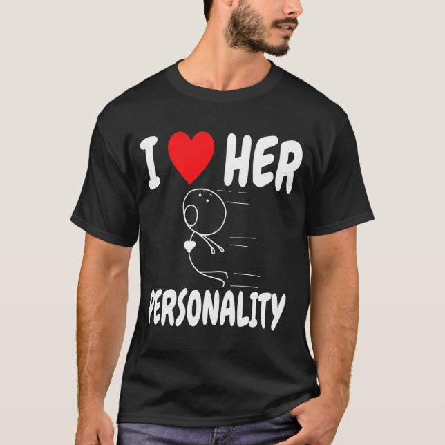 Funny Valentine's Day Couple Matching I Love Her I T-Shirt (Vorderseite)
