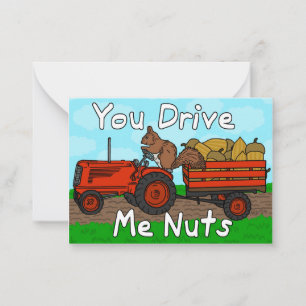 Funny Valentine's Day Eichhörnchen Nuts Pun Kids C Mitteilungskarte