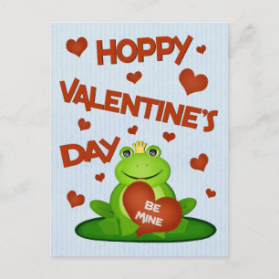 Funny Valentine's Day Frog Prince Postcard Feiertagspostkarte