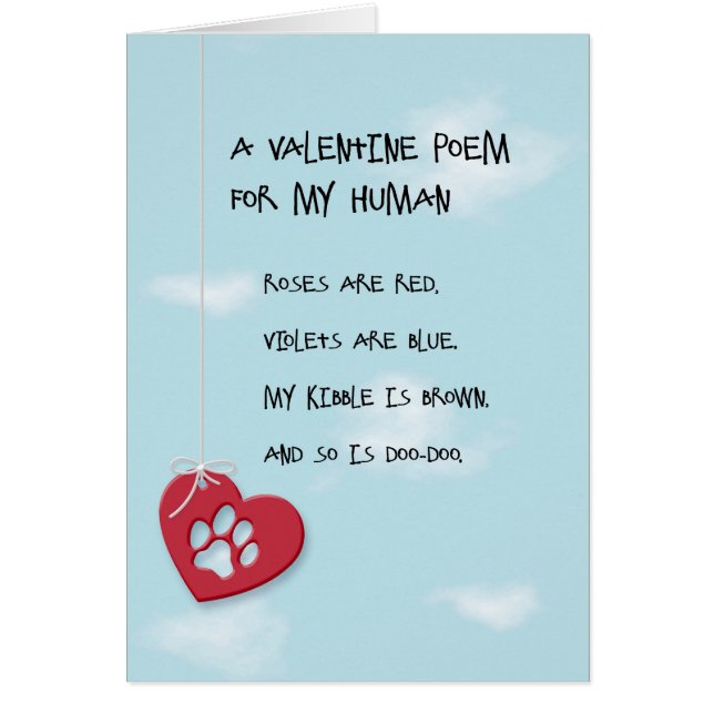 Funny Valentine's Day Gedicht vom Hund (Vorne)