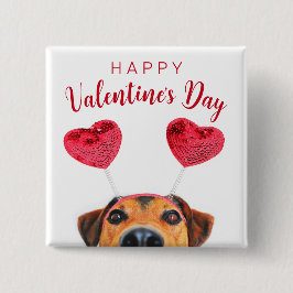 Funny Valentine's Day Hund Niedlich Heart Headband Button