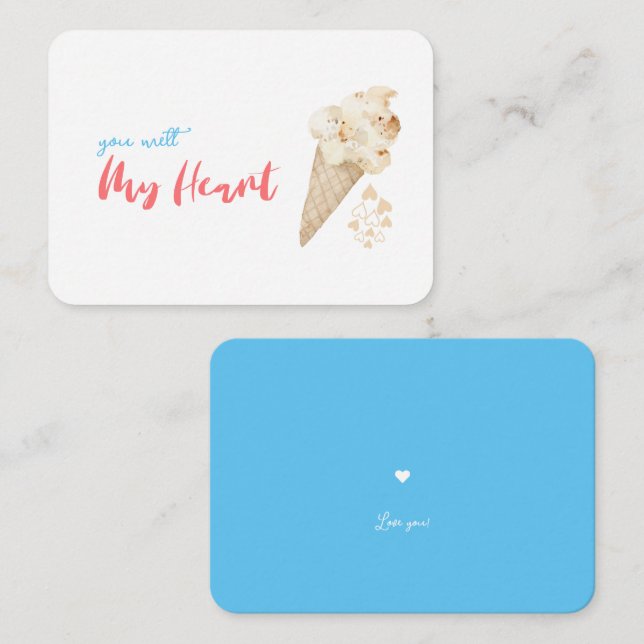 Funny Valentine's Day Ice Cream Joke Quote Card Mitteilungskarte (Vorne/Hinten)