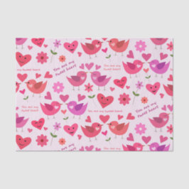 Funny Valentine's Day Love Birds mit Herz Seidenpapier