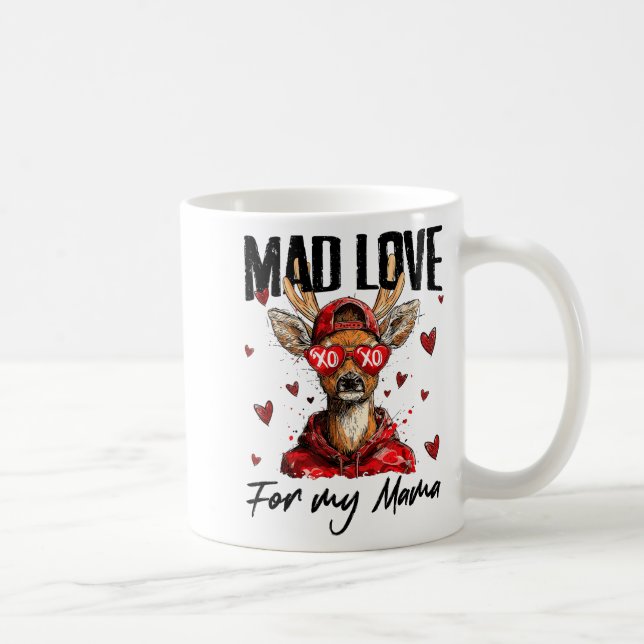 Funny Valentine's Day Mad Love For My Mama Deer Hu Kaffeetasse (Rechts)