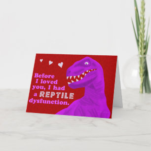 Funny Valentine's Day Raptor Dinosaurier Reptile P Feiertagskarte