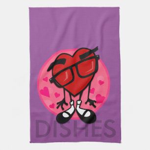 FUNNY VALENTINE'S DAY RED HEART KITCHEN TOWEL GESCHIRRTUCH