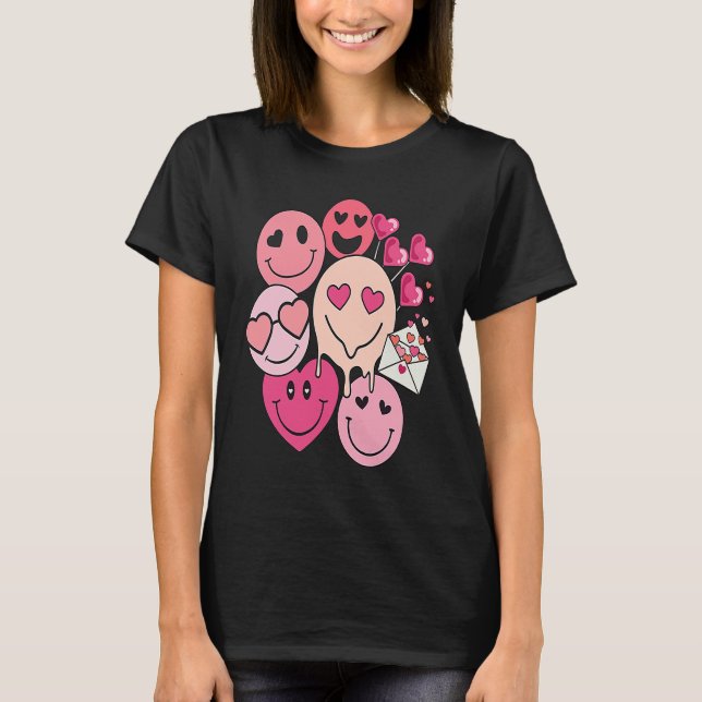 Funny Valentine's Day retro smile heart candy T-Shirt (Vorderseite)