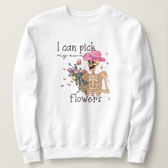 Funny Valentine's Day Skelett Sweatshirt (Design vorne)