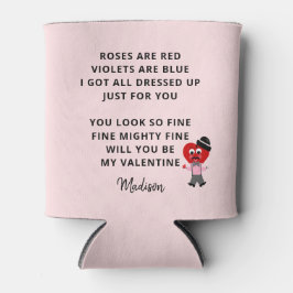 Funny Valentines Rose sind Red Gedicht Girlfriend Dosenkühler