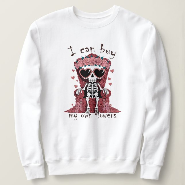 Funny Valentine's Skelett Sweatshirt (Design vorne)