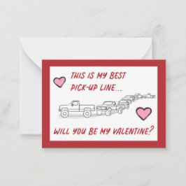 Funny Valentines Small Flat Card Set LKW Liebe Mitteilungskarte