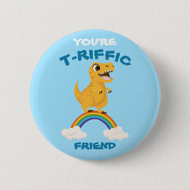 Funny Valentine's Tagesgeschenk blauer Dinosaurier Button