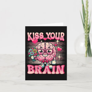 Funny Valentines Test Day Küss Ihr Gehirnlehrer Karte