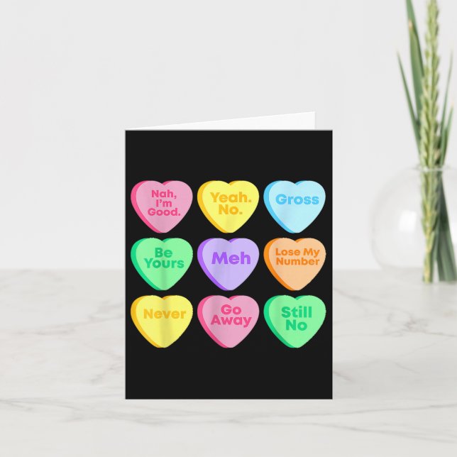 Funny Valentinstag Affirmations Candy Heart Karte (Vorderseite)