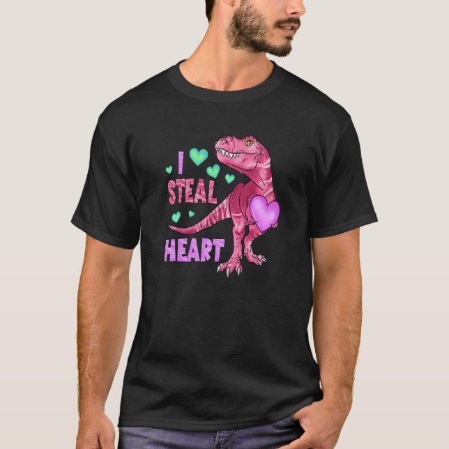 Funny Valentinstag Graphic Shirt Dinosaur I Stee (Vorderseite)