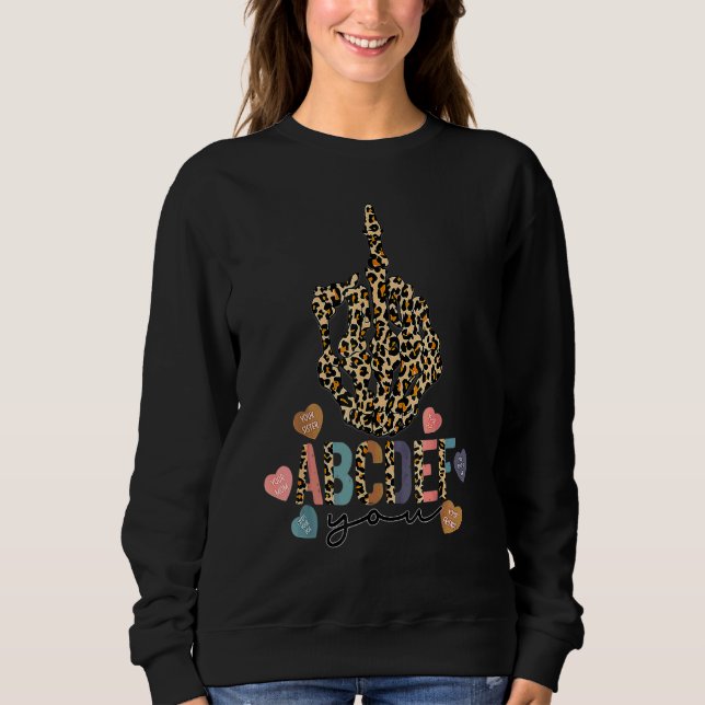 Funny Valentinstag Hearts Abcde Fu Sweatshirt (Vorderseite)