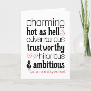 Funny Valentinstag Liebe Card für sie Dankeskarte