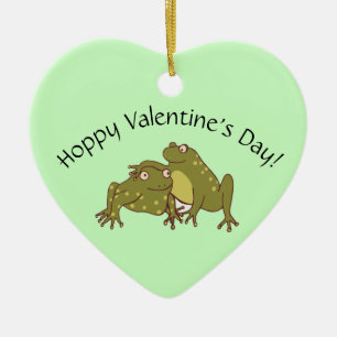 Funny Valentinstag Niedliche Frösche in Liebe Keramik Ornament