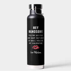 Funny Valentinstag Poem Boyfriend Kiss Monogram Trinkflasche