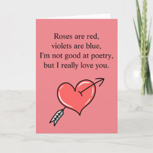 Funny Valentinstag Rose Gedicht Karte