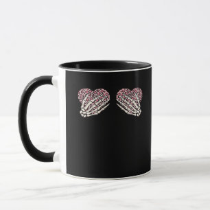 Funny Valentinstag Skeleton Hands Hearts Girl Cl Tasse