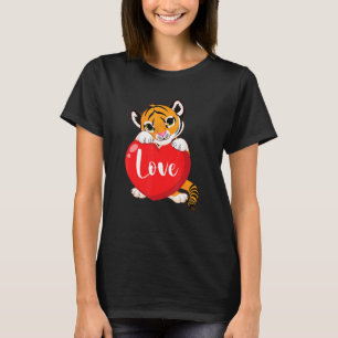 Funny Valentinstag Tiger 2022 Niedlich Tiger Anima T-Shirt