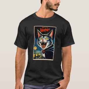 Funny Vampire Cat Halloween Night of the Vampurr T-Shirt