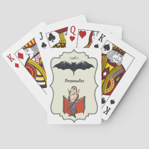 Funny Vampire Dracula & Bat Personalize Spielkarten