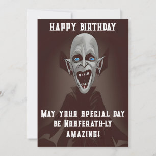 Funny Vampire Nosferatu's Birthday Wünsche! Einladung