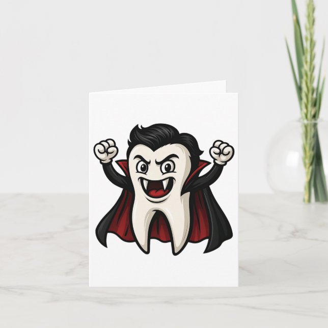 Funny Vampire Tooth Spooky Halloween Zahnärzte Karte (Vorderseite)