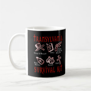 Funny Vampire Transylvania Survival Kit Kaffeetasse