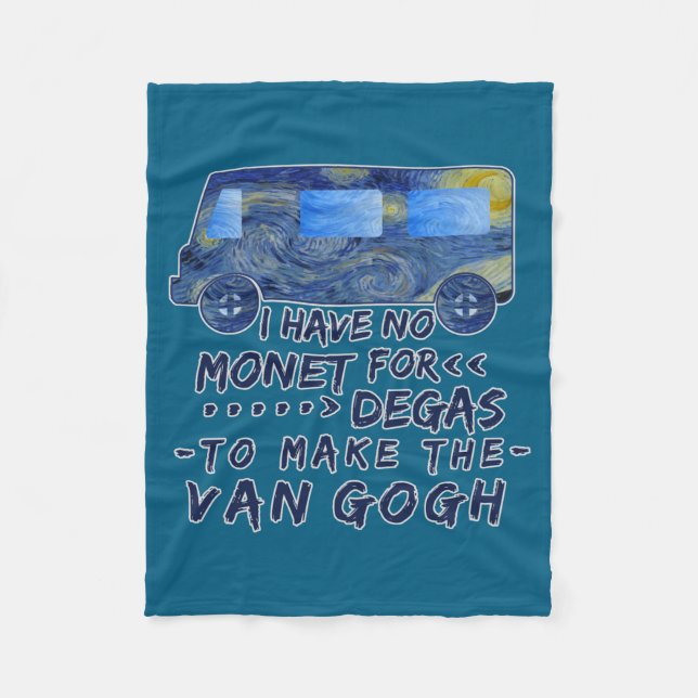 Funny Van Gogh Monet Degas Artist Pun Humorous  Fleecedecke (Vorderseite)