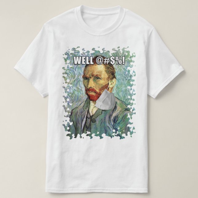 Funny Van Gogh Selbstportrait mit Hängemaske T-Shirt (Design vorne)