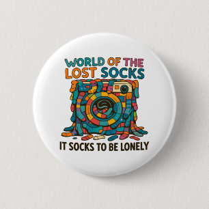 Funny Vanish Socken Welt Vermisst, aber nicht verg Button