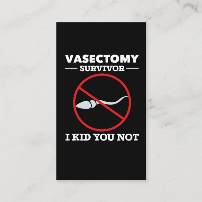 Funny Vasectomy Operation Sprichwort Erwachsene Hu Visitenkarte (Vorderseite)