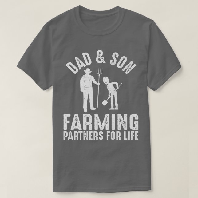 Funny Vater and Son Farms Partners for Life Bauer T-Shirt (Design vorne)
