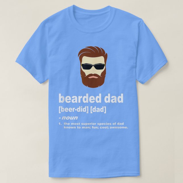 Funny Vater Bart Vater mit braunem Haar oder dunkl T-Shirt (Design vorne)