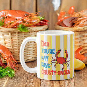 Funny Vater Crab Crustacean Amalfi Gelber Streifen Kaffeetasse