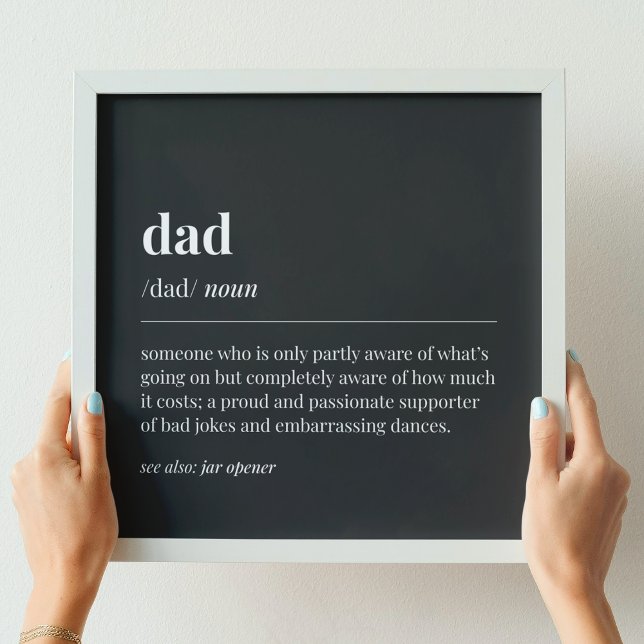 Funny Vater Definition Black Poster (Von Creator hochgeladen)