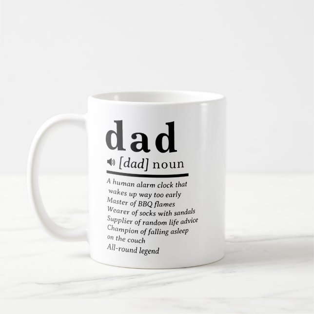 Funny Vater Definition Custom Kaffeetasse (Links)