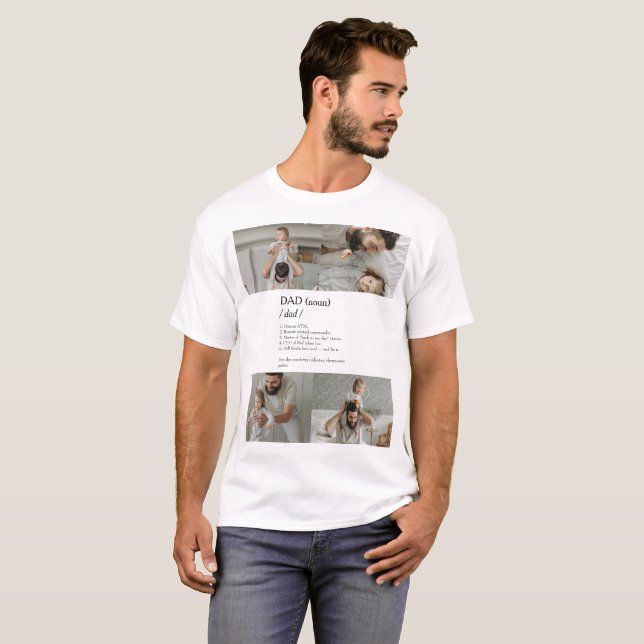 Funny Vater Definitions Foto Collage T - Shirt (Vorne ganz)