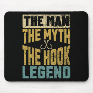Funny Vater Fishing Man Myth Hook Legend Fischer F Mousepad