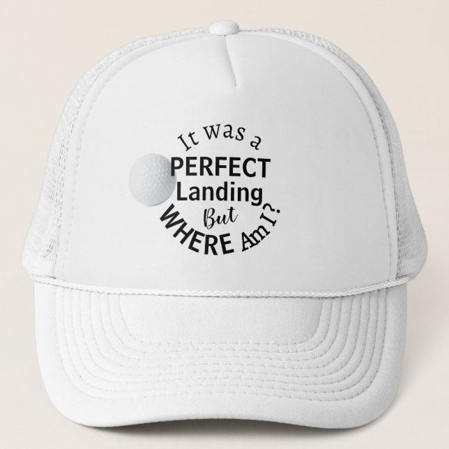 Funny Vater Golf Spaß Moderne, kühne Schwarze Typo Truckerkappe (Vorderseite)