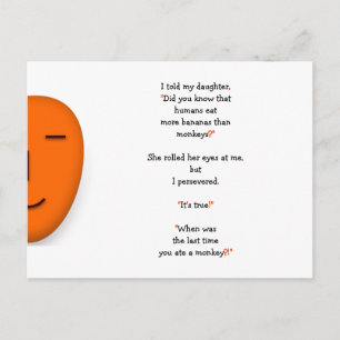 Funny Vater Jockey on Monkeys Humans Bananas Daugh Postkarte