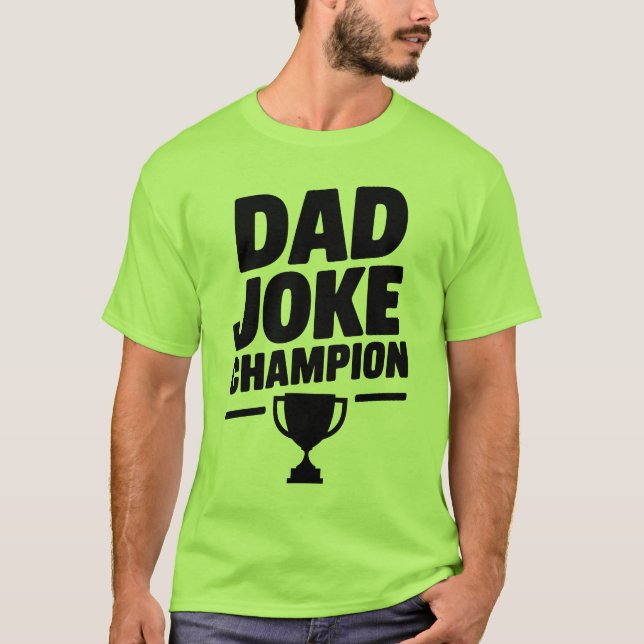 Funny 'Vater Joke Champion' T - Shirt mit Trophy I (Vorderseite)