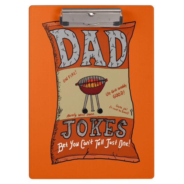 Funny Vater Jokes Vathers Day Grilling Quote  Klemmbrett (Vorderseite)