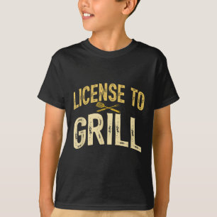 Funny Vater Lieben Grillen Lizenz für Grillfleisch T-Shirt