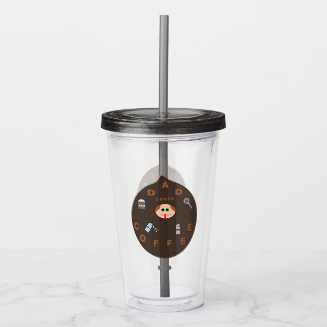 Funny Vater Monster Liebe Kaffee Acryltrinkbecher (Vorderseite)